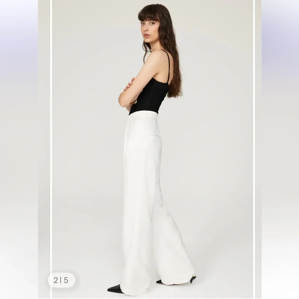 Anine Bing White Carrie Pants - Picture 3 of 9